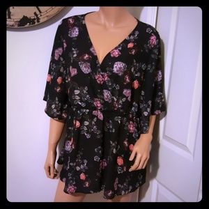 Babydoll Floral Blouse Size 2, Torrid